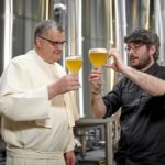Grimbergen launch - Fr Karel and MAS inside brewery 2